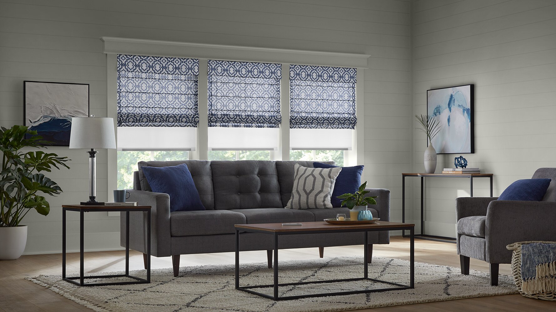 Dual Sheer Roman Shades